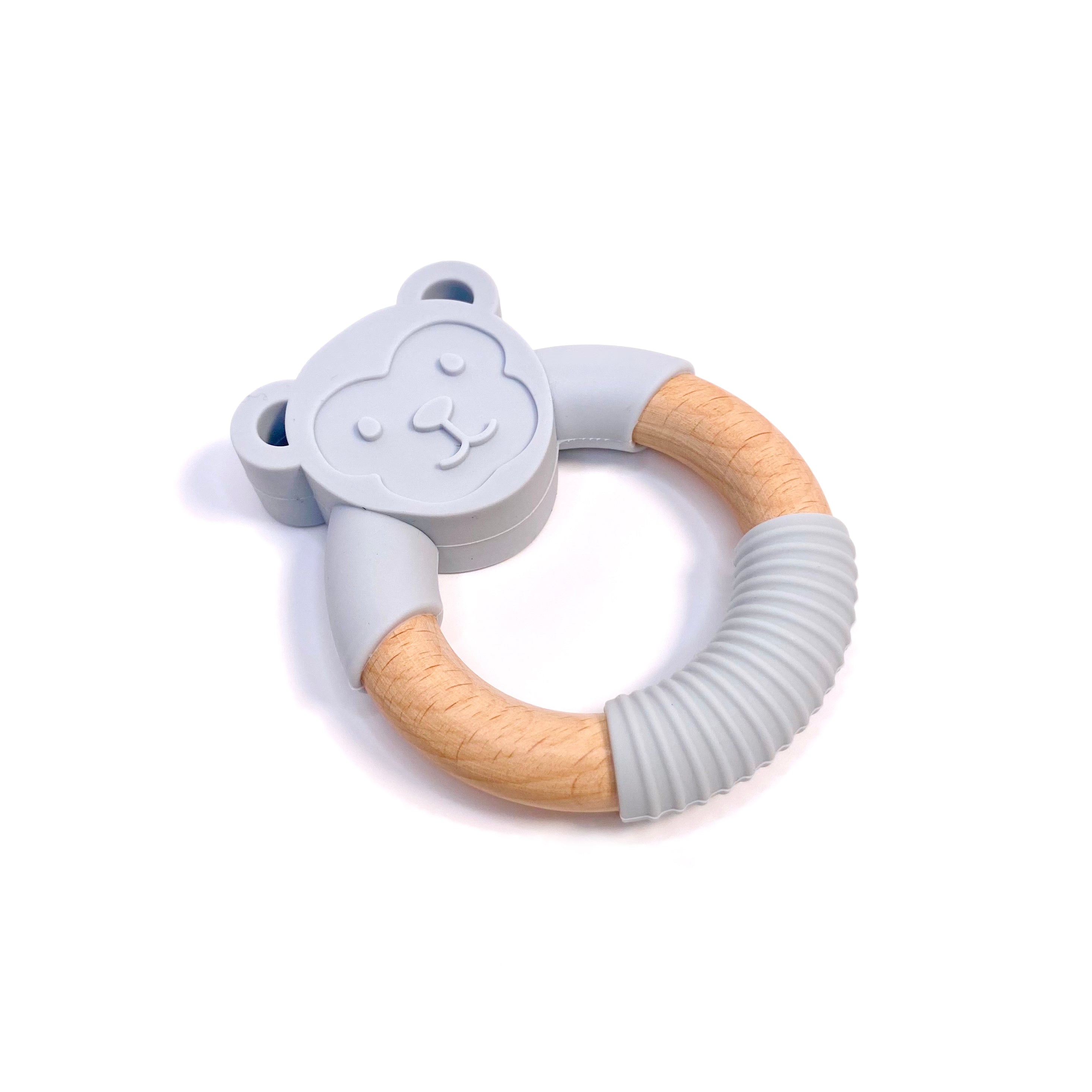 Sky Blue Monkey Silicone Teething Ring Coco and Bro